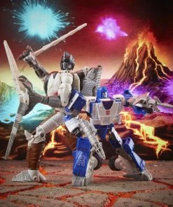 Partner Exclusives Transformers Generations War For Cybertron: Kingdom Battle Across Time Collection Deluxe WFC-K40 Autobot Mirage & Maximal Grimlock
