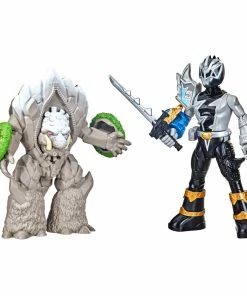 Power Rangers Dino Fury Battle Attackers Black Ranger Vs. Smashstone