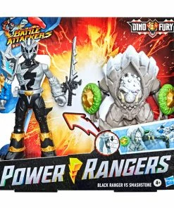 Power Rangers Dino Fury Battle Attackers Black Ranger Vs. Smashstone