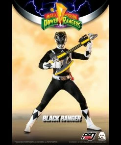 Back In Stock Mighty Morphin Power Rangers Black Ranger Collectible Figure 1/6 Scale By Threezero