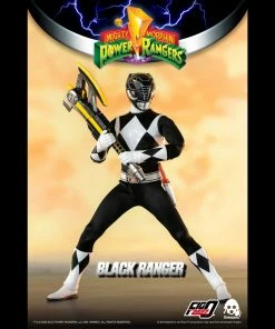 Back In Stock Mighty Morphin Power Rangers Black Ranger Collectible Figure 1/6 Scale By Threezero