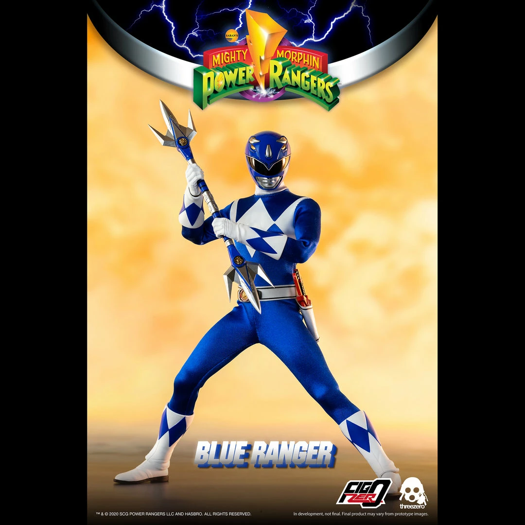 Mighty Morphin Power Rangers Blue Ranger Collectible Figure 1/6 Scale By Threezero